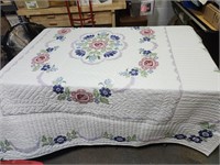 83x 96" Cross Stitch  Bedspread See Pics