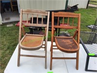 (2) Vintage Children's Wooden Chairs