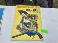 10x14 Hopkins&Allen Wild West Revolver Metal Sign