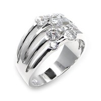 High Polished Round .14ct White Sapphire Ring