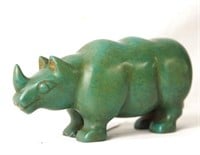 Chinese carved turquoise Rhino