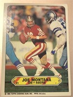 1983 Topps Football Sticker - Joe Montana