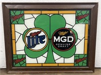 (AD) Miller Lite MGD wall-mounted bar sign. 21