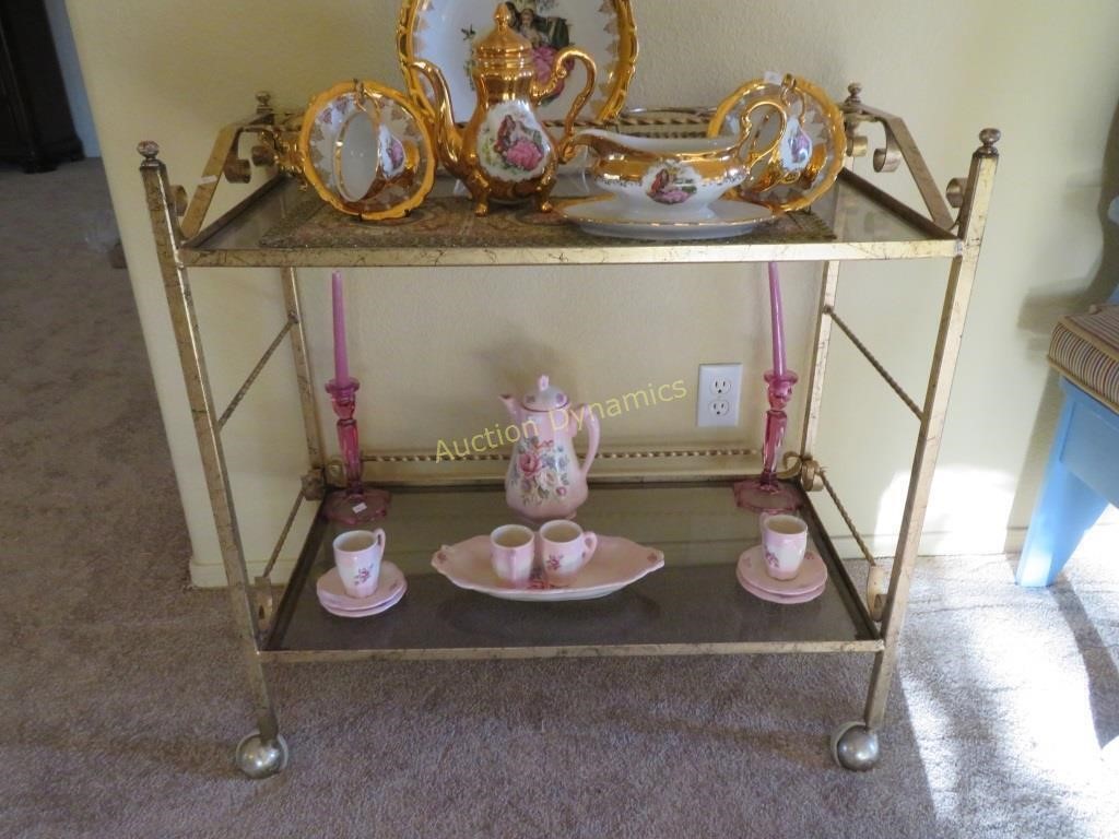 Vintage Tea / Bar Cart on Casters, no contents