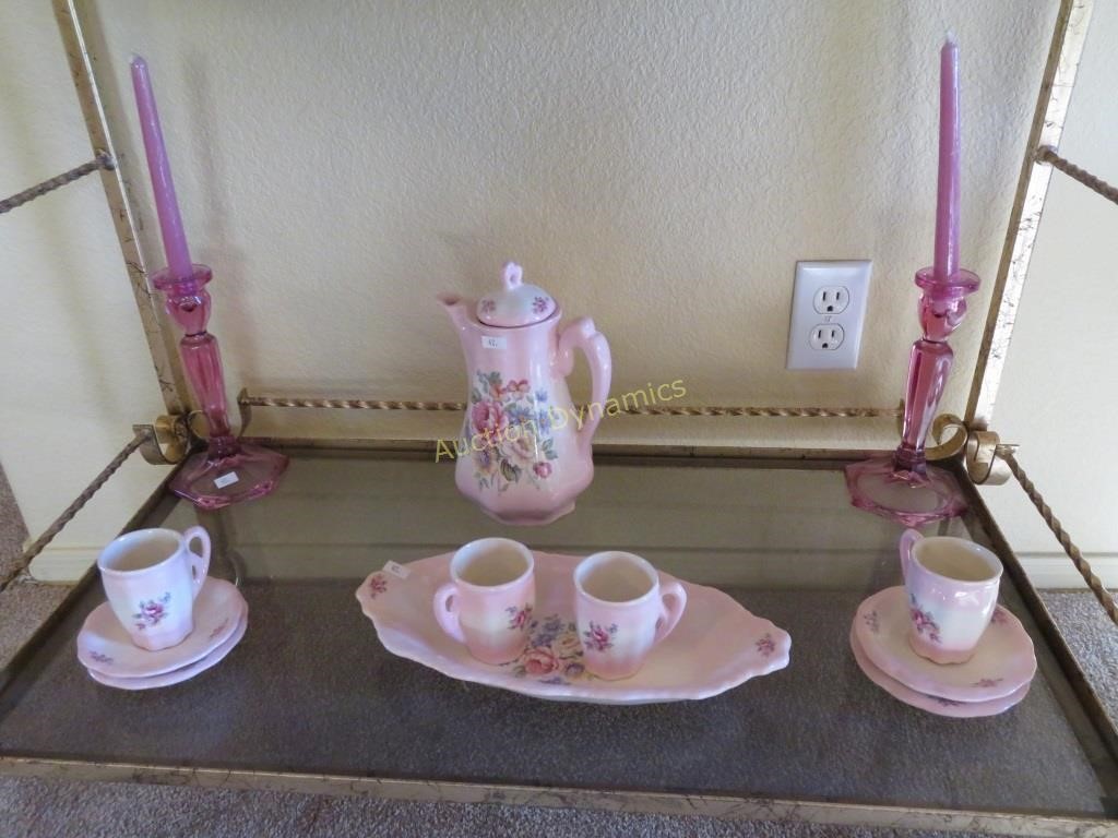 Vintage Coffee Setting w/ candle holders