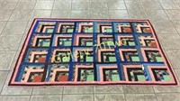 Antique hand stitched quilt throw approximately 6