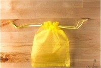 100 Large Organza Bags- Yellow
