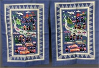 Pair Hmong Story Pillow Shams Wall Hangings