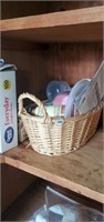 Basket of seeds, cupcake liners, misc