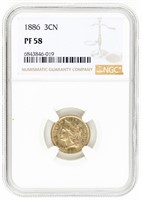 Coin 1886 3 Cent Nickel NGC-PF58