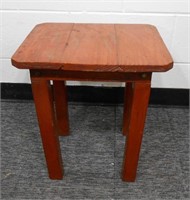 Small Wooden Side Table Tongue & Groove Top