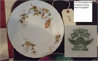 art plate bird on branch Tuscan made in England