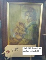 art - framed print of girl with child