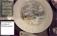 Currier Ives Home to Thanksgiving plate