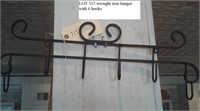 wrought iron hanger w 6 hooks