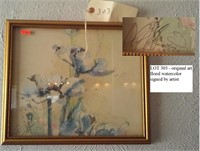 art - original watercolor floral signed by artist