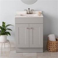 Gray Single Sink Bathroom Vanity