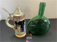 Vintage Original King 5 Beer Stein & Oval Glass...