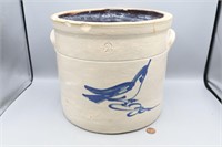 2 Gallon Stoneware "Bluebird" 2-Handled Crock