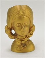 Japan 5" gold lady head vase