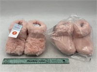 NEW Lot of 2- Cat & Jack S 5/6 Pink Fluffy Boots