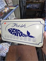 Metal Fresh Seafood Sign