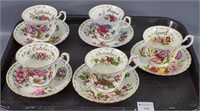 (5) Royal Albert Floral Month Cups & Saucers