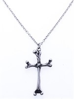 Vintage Stainless Steel Cross Pendant & Chain1