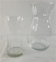 2 large glass vases