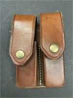 TRIPLEK 45-61 BROWN LEATHER DOUBLE CLIP HOLSTER