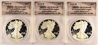 3 Pieces Perfect Proof 2010 Silver Eagles.