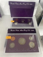 1989 & 92 mint proof sets