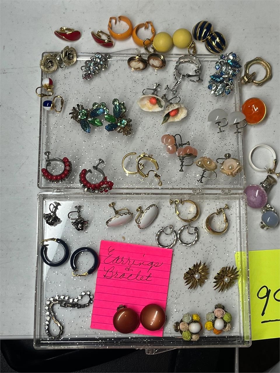 Several vintage earrings