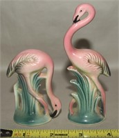 Vtg Japan Ceramic Flamingo Salt & Pepper Shakers