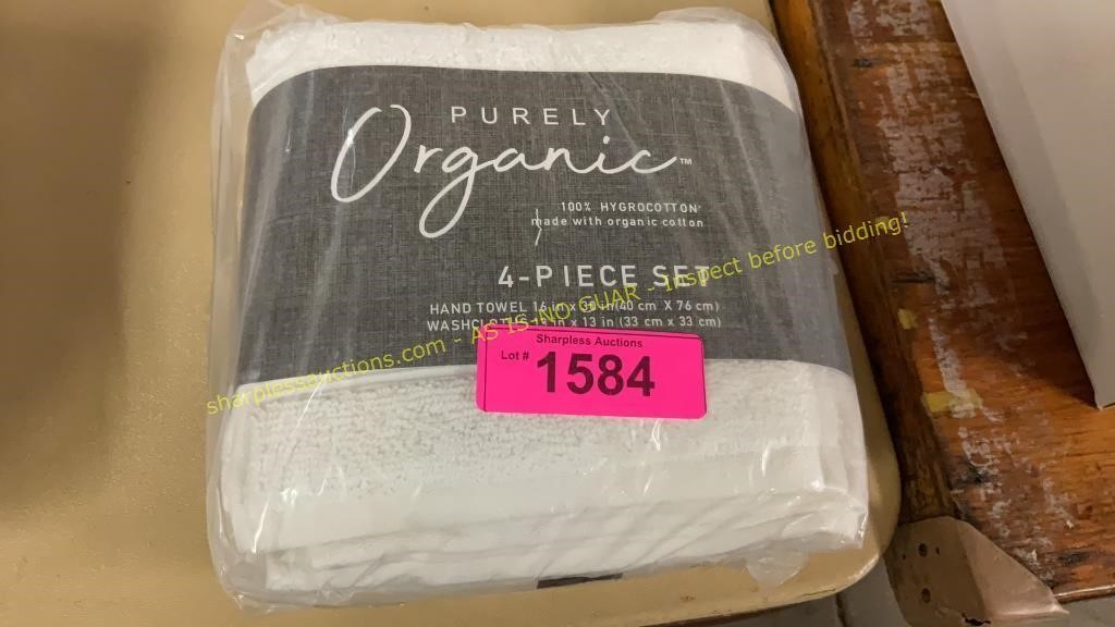Purely Organic 4-pc Hand towels & Wash Clothes