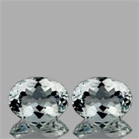 Natural White Aquamarine Pair 4.88 Ct {Flawless-VV