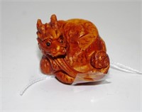 Chinese caved boxwood of a dragon