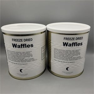 2- CANS FREEZE DRIED WAFFLES CRESCENT COMMISSARY