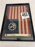 vintage framed flag navy 16" Tall x 23" Wide