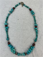 Raw Turquoise Stone 11in Closure Necklace