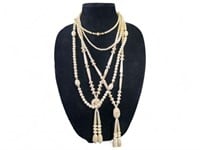 3 Ivory Carved Necklaces