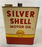 Shell  2 gal. Silver Shell Motor Oil can