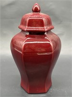 Royal Haeger Red Ceramic Lidded Urn