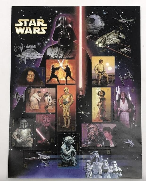 Star Wars Stamps Sheet 15 Stamps