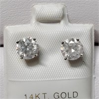 Certified 14K  2 Diamonds(1.72Ct,I2-I3,H-I0 Earrin