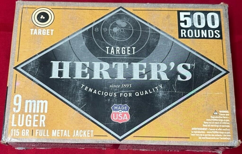 W - HERTER'S 9MM LUGER AMMUNITION (S6)