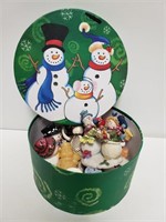 Snowman Round Box Full of Assorted Snowmen