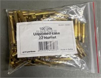 100ct PPU .22 Hornet Brass