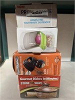 Stonewave microwave cooker, Easy Mix mixer, Onion