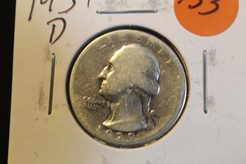 1939-D Washington Silver Quarter